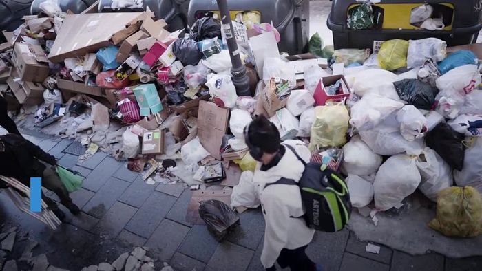 Abfallproblem wegen Schneechaos: Madrid versinkt im Müll