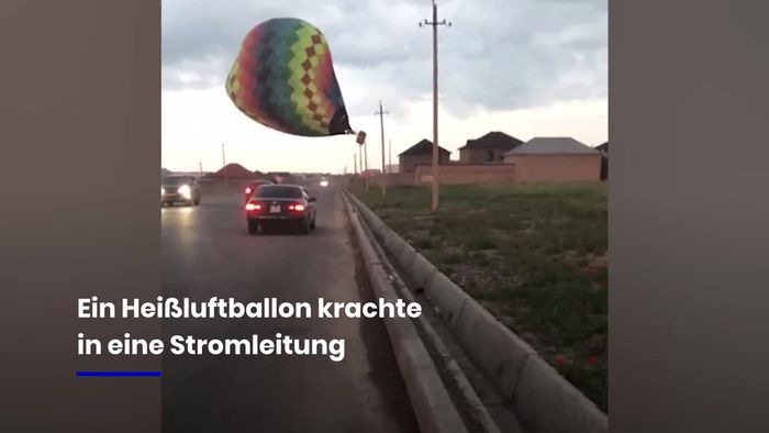 Nach Sturm: Heißluftballon kracht in Stromleitung
