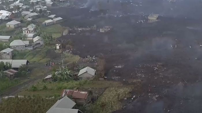 Vulkanausbruch im Kongo: Drohnenvideo zeigt Ausmaß der Katastrophe