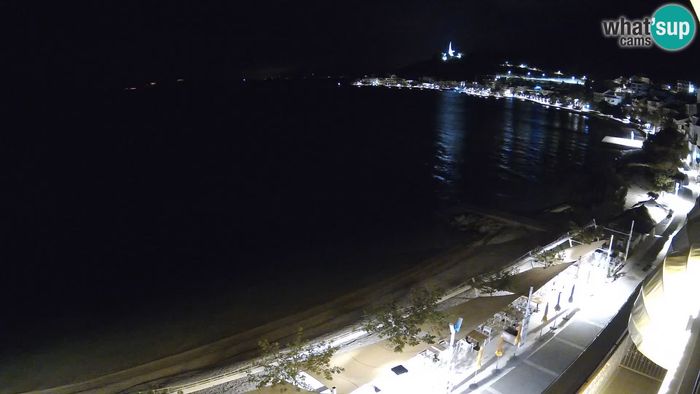 HD Live Webcam Panorama strand in Podgora