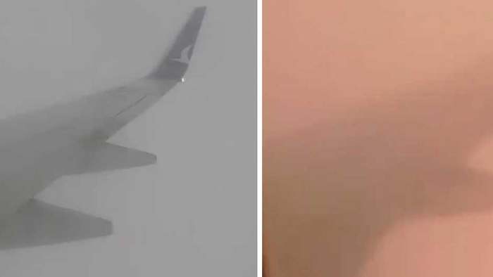 Schock beim Landeanflug: Passagiere filmen Blitzeinschlag in Flugzeug