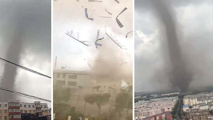 Furchterregender Anblick: Mehrere Tornados sorgen in China für Chaos