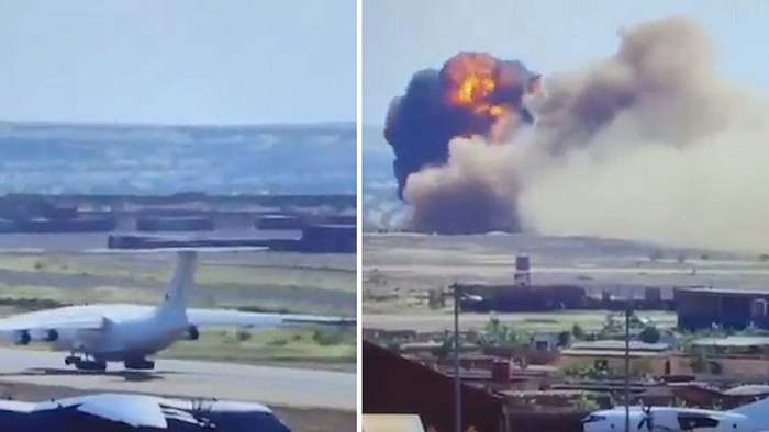 Explosion! Frachtflugzeug schießt über Landebahn hinaus