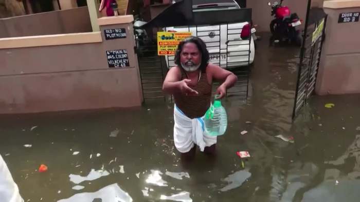 Heftige Überschwemmungen nach Zyklon MICHAUNG in Indien