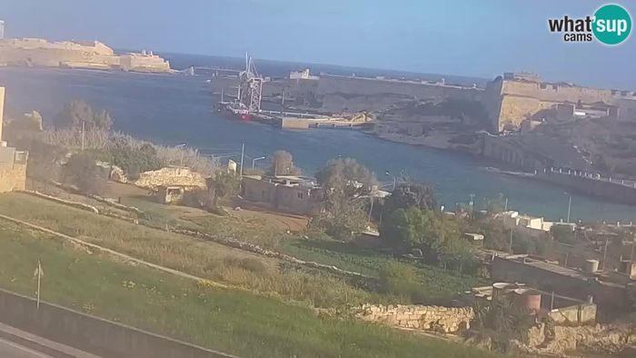 HD Live Webcam Kalkara - Rinella - Valletta - Eingang zum Grand Harbour - Malta
