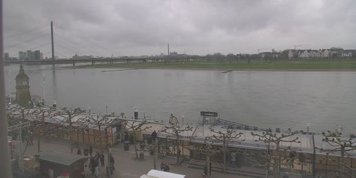 HD Live Webcam Düsseldorf - Rheinpromenade - Pegeluhr