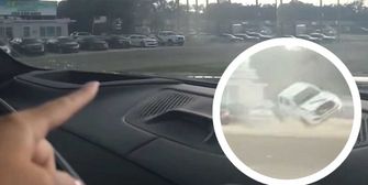 Mini-Tornado in Florida: Wirbelwind schleudert Auto über die Straße