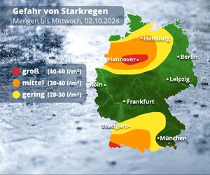 Wetter Update: Tief DAGMAR bringt Starkregen in diese Regionen