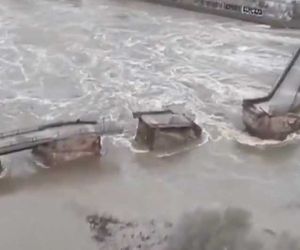 Unwetter in Spanien und Portugal: Hochwasser zerstört historische Brücke