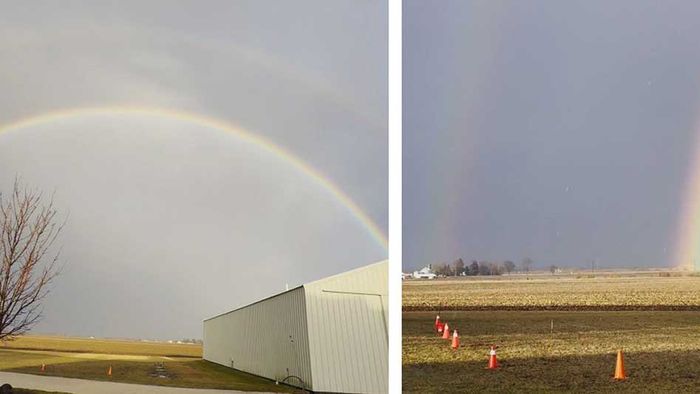 Doppelregenbogen: Frau filmt faszinierendes Wetterphänomen | wetter.com