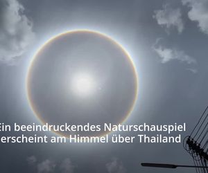 Spektakuläres Sonnenhalo fasziniert Menschen in Thailand