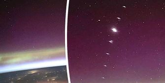 Einmaliger Anblick: Astronaut filmt Satelliten-Formation über Polarlichtern
