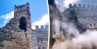 Schock in Spanien: Mittelalterlicher Turm bei Toledo stürzt plötzlich ein