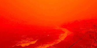 Apokalyptische Szenen: Staubsturm und Unwetter legen Leben auf Kreta lahm